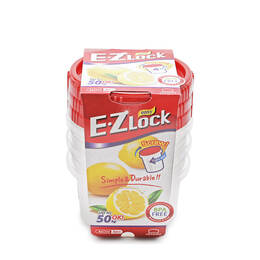 Bộ 3 Hộp Bảo Quản Thực Phẩm Ezlock Nắp Đỏ 460ml - LocknLock - HLE9604S